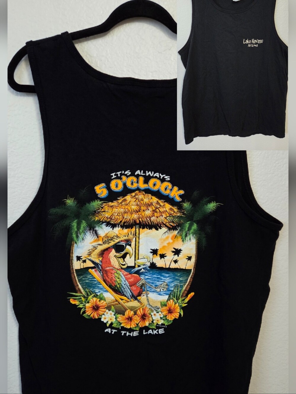 Men's Lake Havasu Cotton Tank Top Size XL Graphic Print It's 5 o'clock